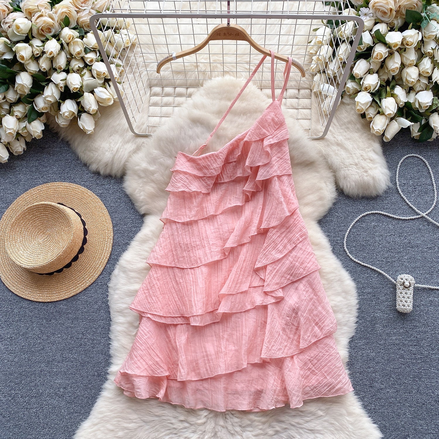 Alice Ruffle Backless Mini Dress-2
