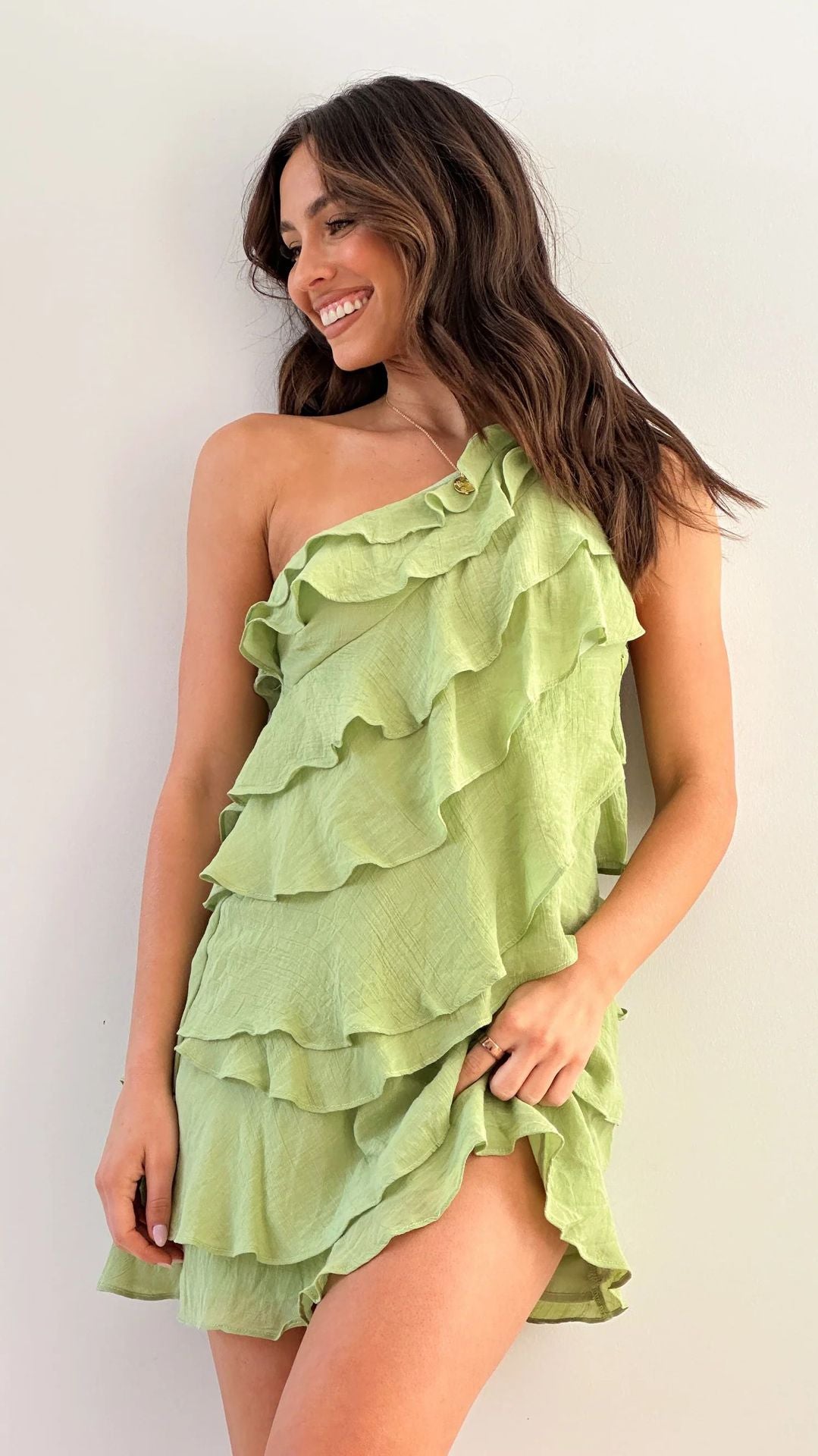 Alice Ruffle Backless Mini Dress-5